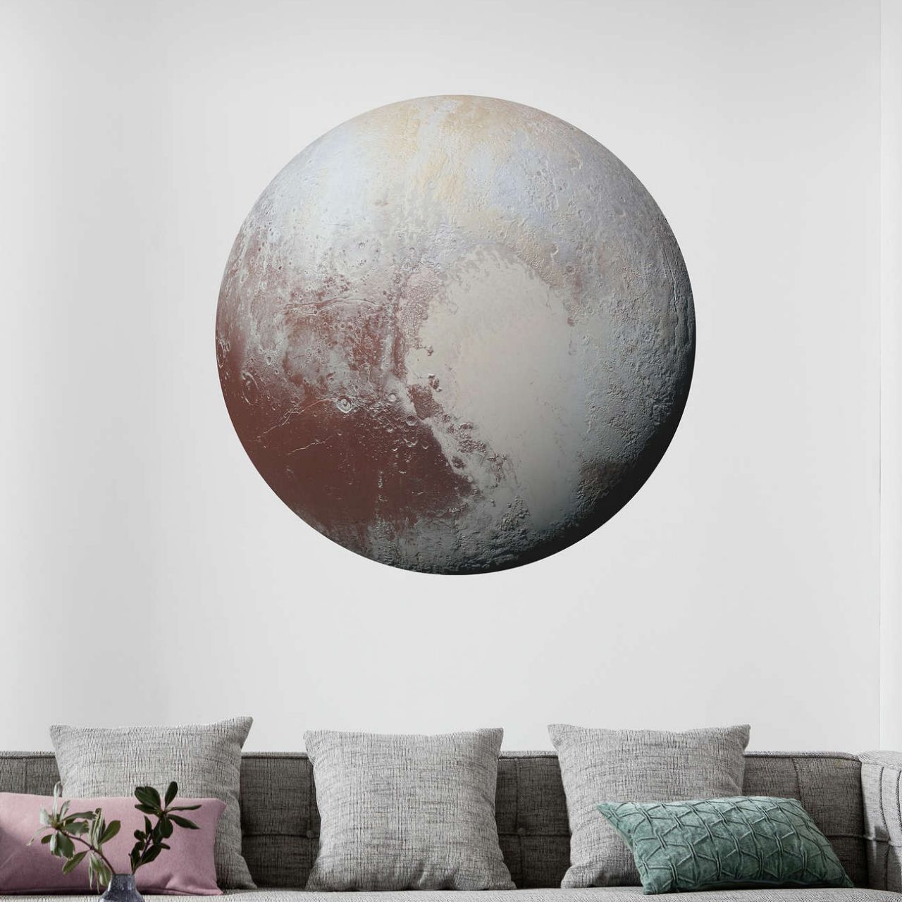 Kulatá samolepicí fototapeta planeta Pluto D1-021 
