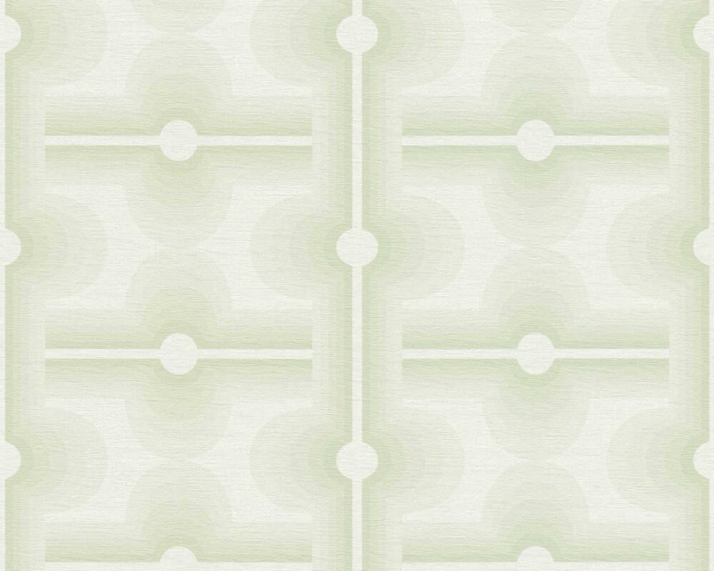 Vliesová tapeta retro, geometrická - zelená, šedá 395331 / Tapety na zeď 39533-1 Retro Chic (0,53 x 10,05 m) A.S.Création