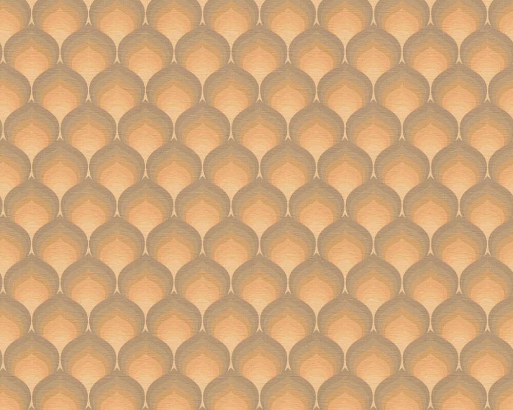 Vliesová tapeta retro, geometrická - hnědá, žlutá, oranžová 395384 / Tapety na zeď 39538-4 retro Chic (0,53 x 10,05 m) A.S.Création