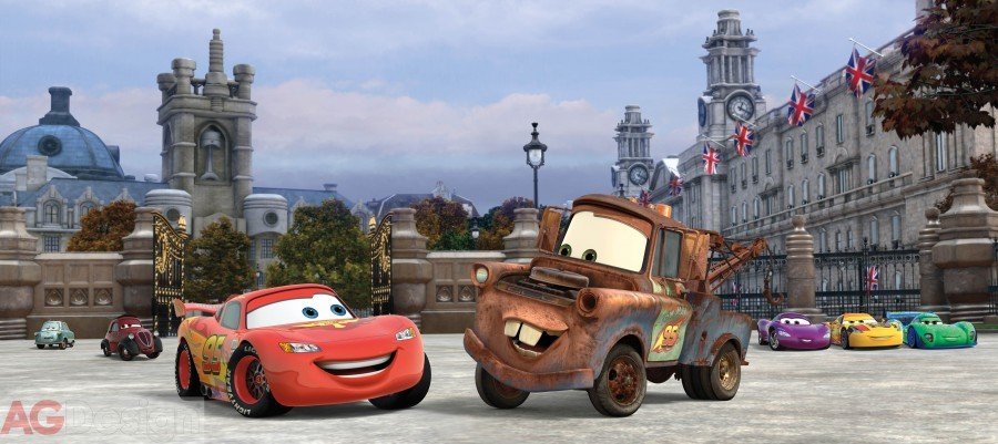 Vliesová fototapeta dětská Auta v Londýně FTDNH-5324 / Vliesové fototapety dětské Disney Cars in London (202 x 90cm) AG Design