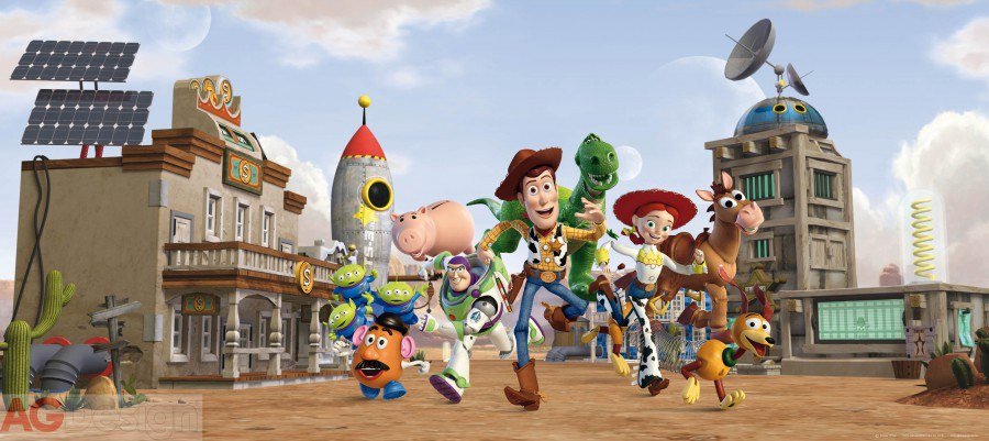 Vliesová fototapeta dětská Příběh hraček FTDNH-5326 / Dětské obrazové tapety na zeď Disney Toy Story (202 x 90 cm) AG Design