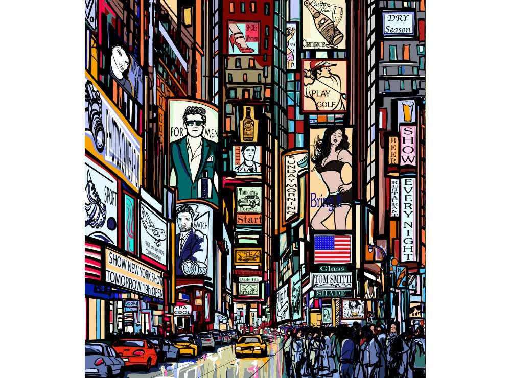 Vliesová fototapeta Náměstí Times Square 225 x 250 cm + lepidlo zdarma / MS-3-0013 vliesové fototapety na zeď DIMEX