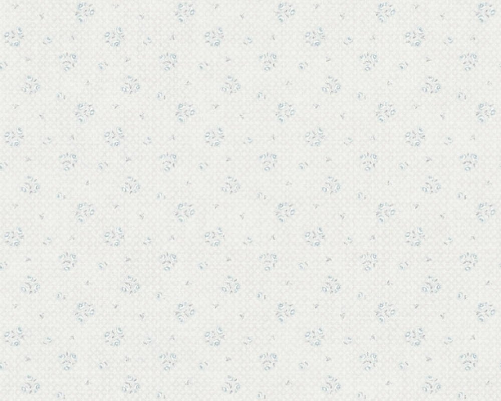 Vliesová tapeta s jemným květinovým vzorem - modrá, krémová, šedá, 390674 / Tapety na zeď 39067-4 Maison Charme (0,53 x 10,05 m) A.S.Création