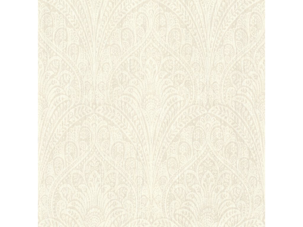 Vliesová tapeta béžovo-bílý zámecký vzor 746310 / Tapety na zeď Indian style (0,53 x 10,05 m) Rasch