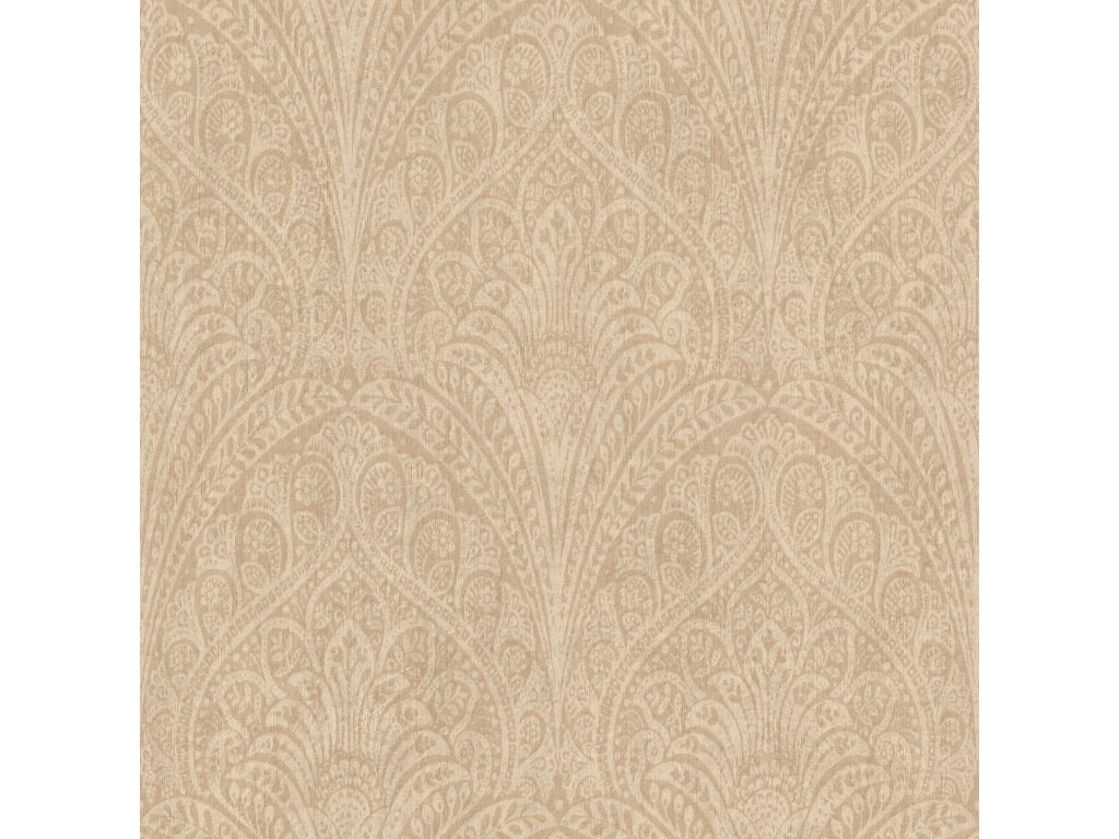 Vliesová tapeta krémovo-hnědý zámecký vzor 746327 / Tapety na zeď Indian style (0,53 x 10,05 m) Rasch