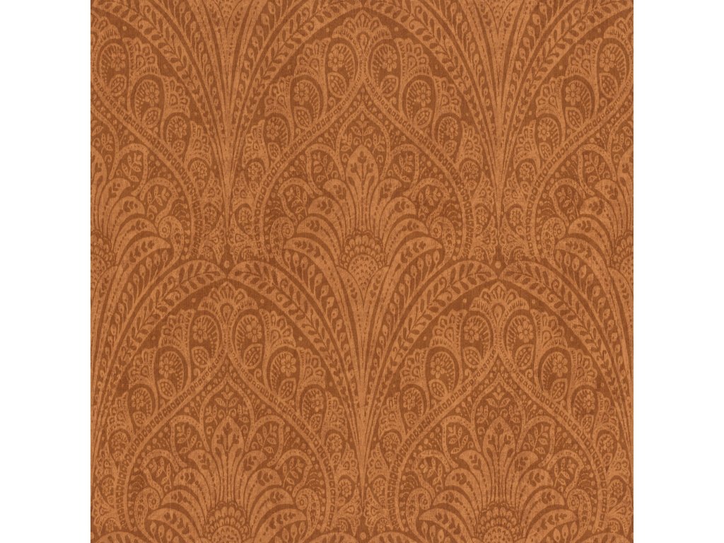 Vliesová tapeta oranžový zámecký vzor 746341 / Tapety na zeď Indian style (0,53 x 10,05 m) Rasch