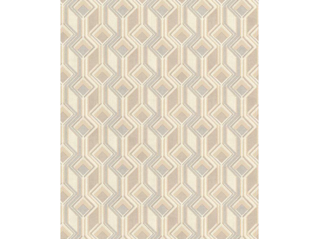 Vliesová tapeta béžová, šedá - geometrická, retro 746518 / Tapety na zeď Indian style (0,53 x 10,05 m) Rasch