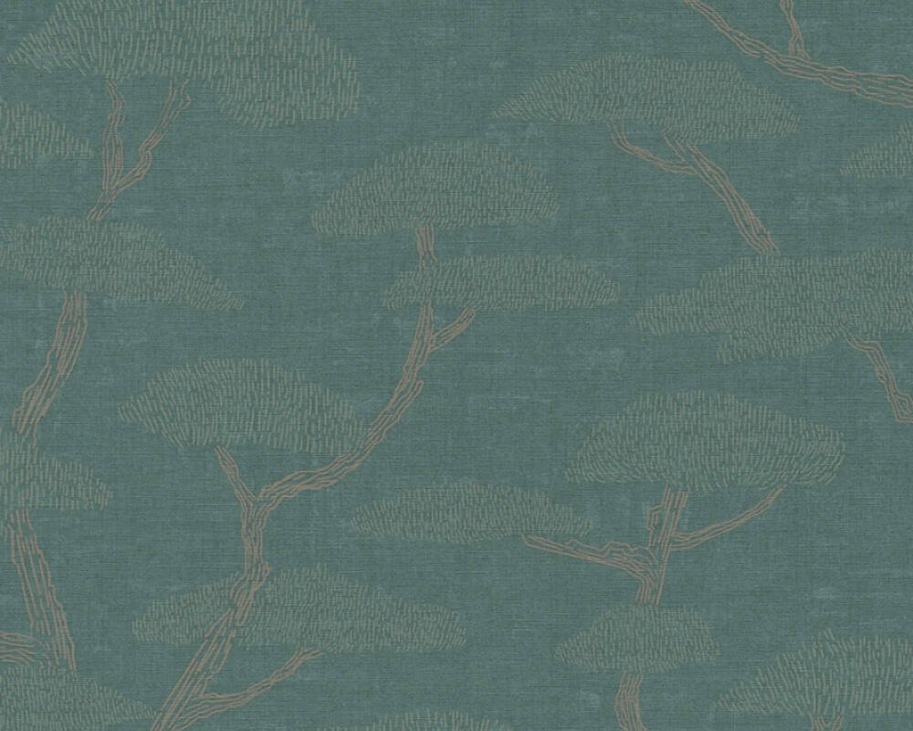 Vliesová tapeta stromy zelená 387412 / Tapety na zeď 38741-2 Nara (0,53 x 10,05 m) A.S.Création