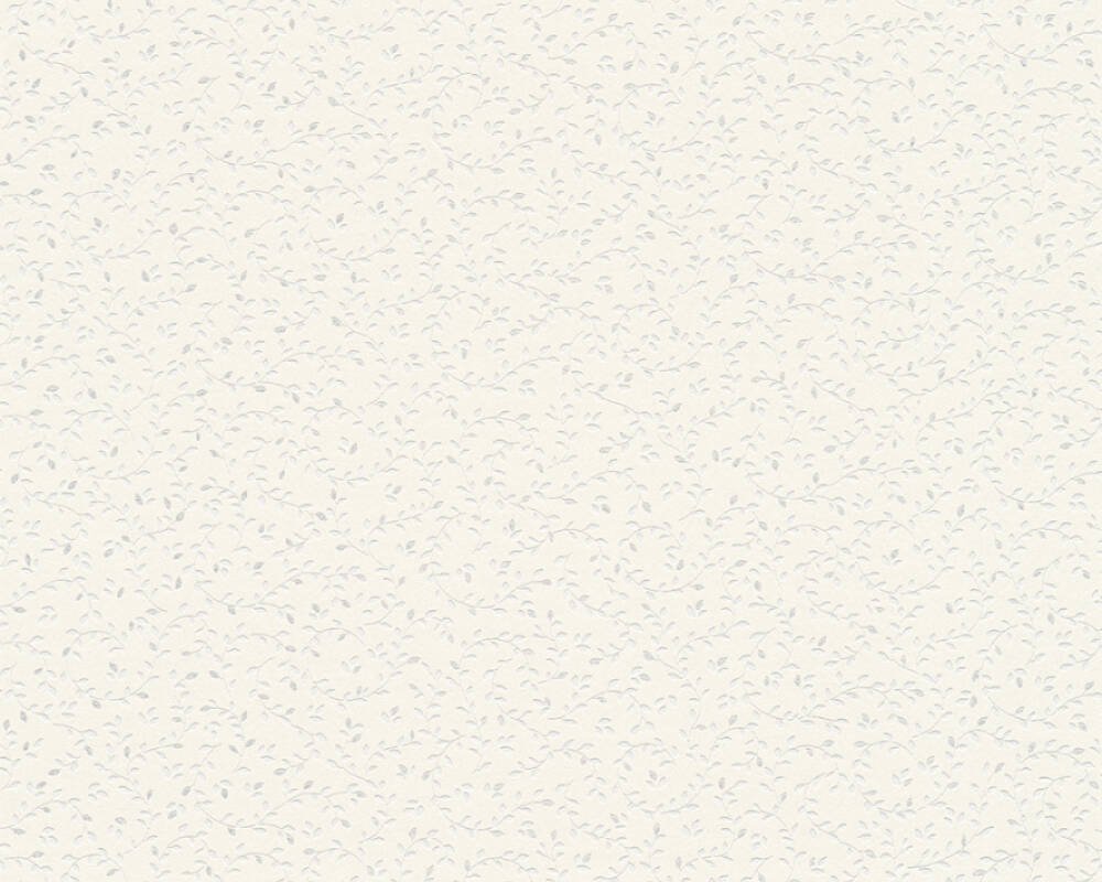 Vliesová tapeta 372651 drobné lístky, bílá, metalická / Vliesové tapety na zeď 37265-1 Blooming (0,53 x 10,05 m) A.S.Création