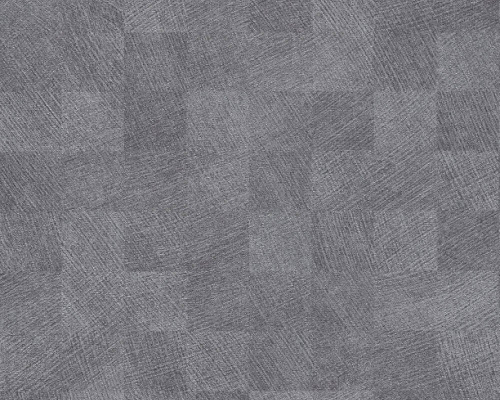 Vliesová tapeta geometrický kostkovaný vzor, tmavě šedá metalíza s efektem textury, 382004 / Tapety na zeď 38200-4 Titanium 3 (0,53 x 10,05 m) A.S.Création