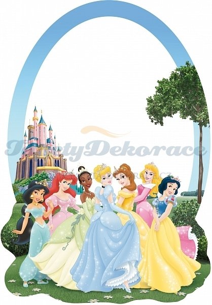 Samolepicí zrcadlová dekorace Disney Princezny DM2109 (15 x 21,5 cm) AG Design