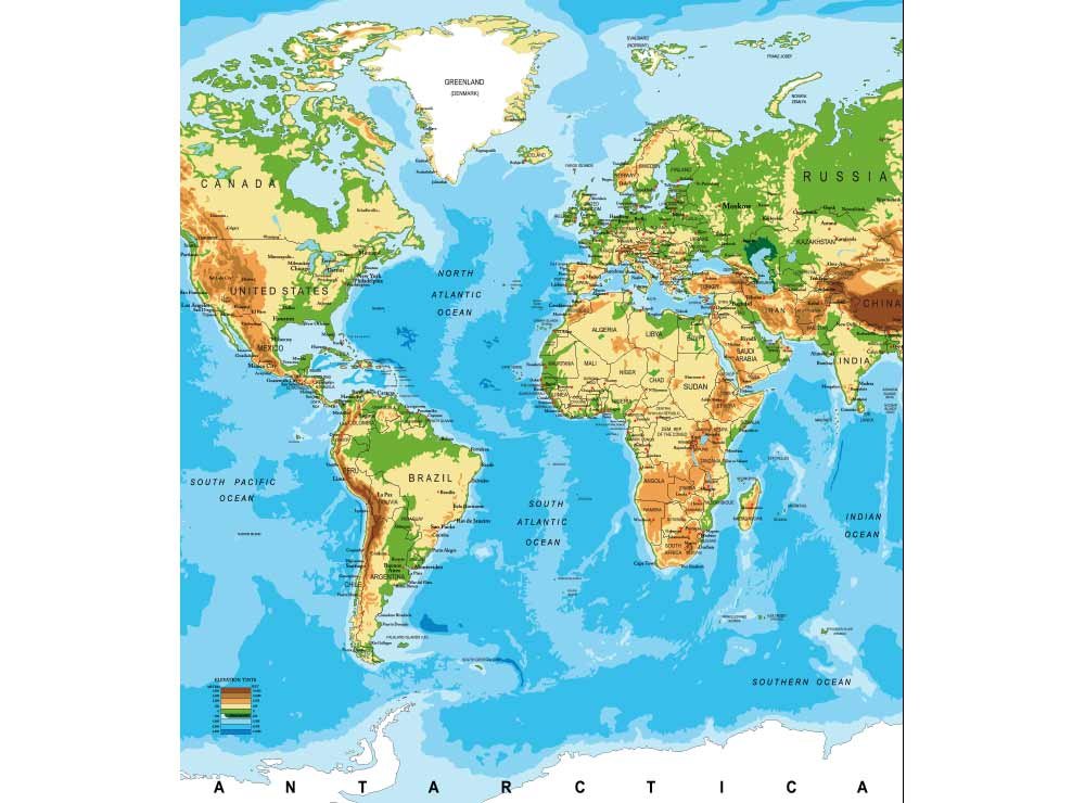 Vliesová fototapeta Mapa světa 225 x 250 cm + lepidlo zdarma / MS-3-0261 vliesové fototapety na zeď DIMEX