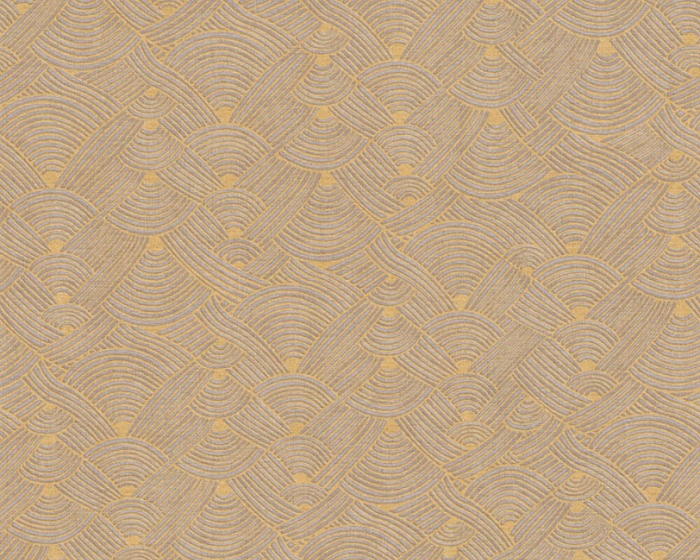Vliesová tapeta etno, geometrický žlutá, béžová 387422 / Tapety na zeď 38742-2 Nara (0,53 x 10,05 m) A.S.Création