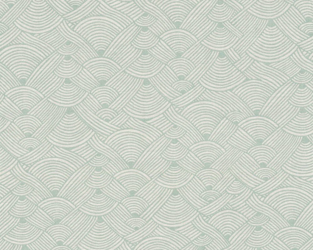 Vliesová tapeta etno, geometrický tyrkysová, bílá 387423 / Tapety na zeď 38742-3 Nara (0,53 x 10,05 m) A.S.Création