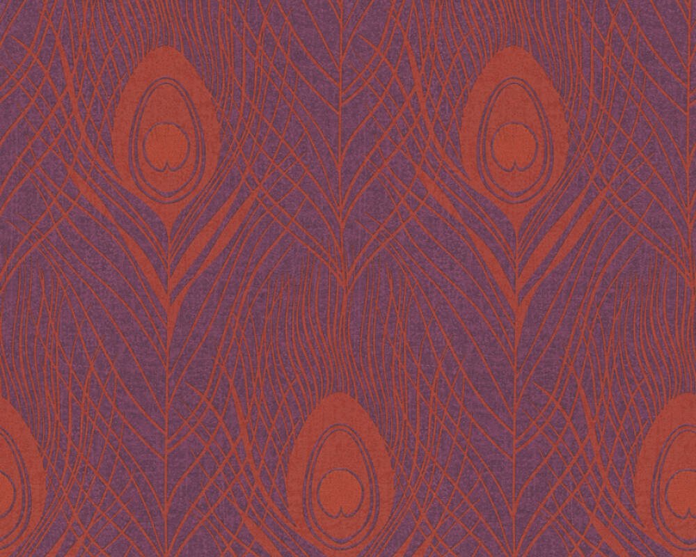 Vliesová tapeta 36971-5 paví pera, oranžová, fialová / Vliesové tapety na zeď 369715 Absolutely Chic (0,53 x 10,05 m) A.S.Création