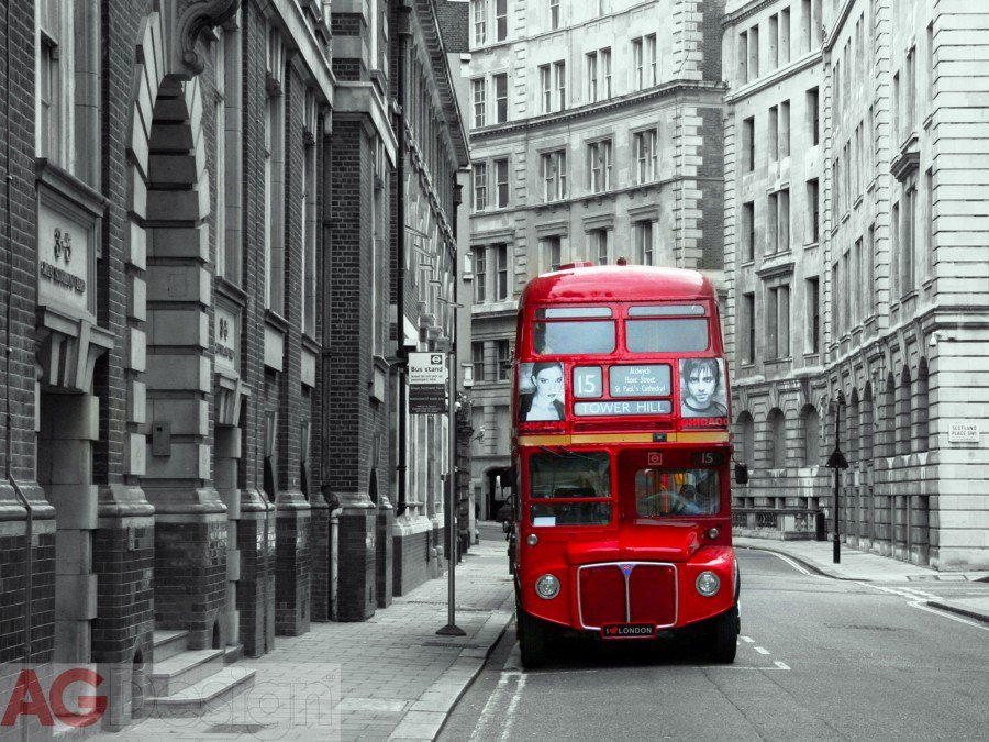 Vliesová fototapeta Londýnský autobus FTNXXL-1132 / fototapety na zeď London Bus (360 X 270 cm) AG Design