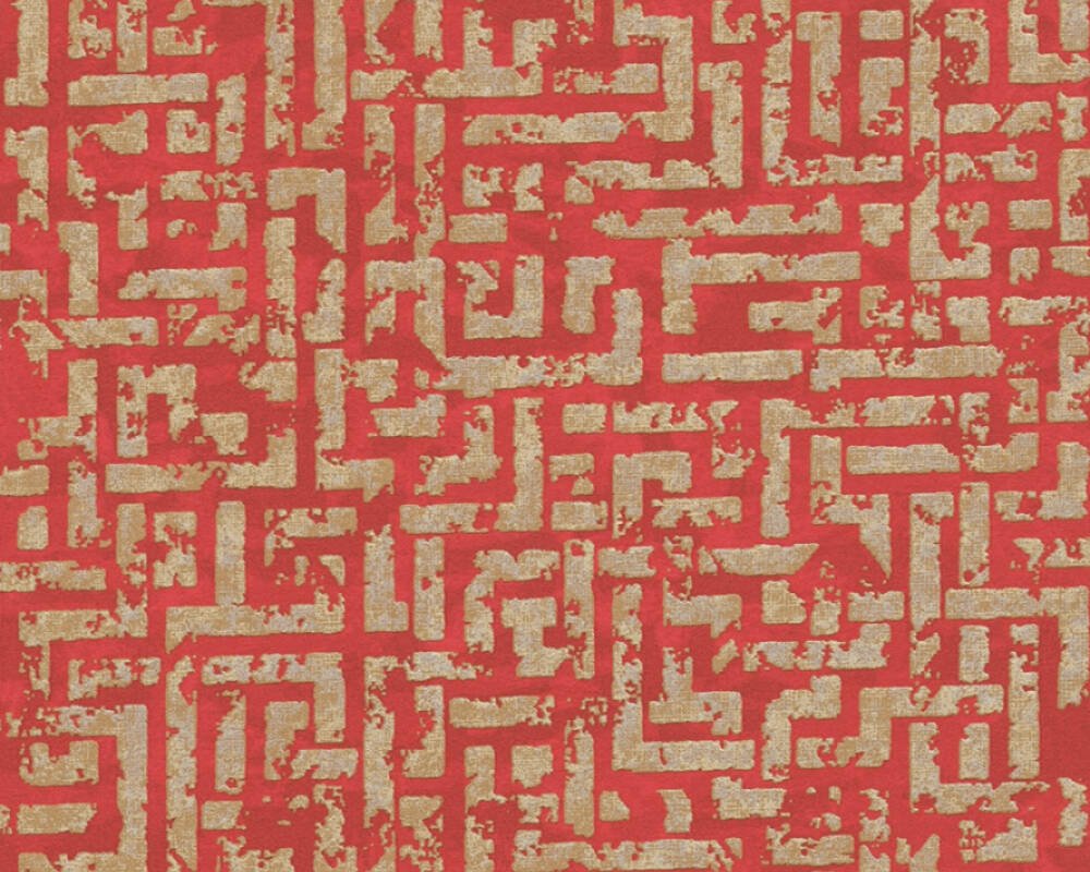 Vliesová tapeta etno červená, stříbrná, zlatá 386954 / Tapety na zeď 38695-4 My Home My Spa (0,53 x 10,05 m) A.S.Création