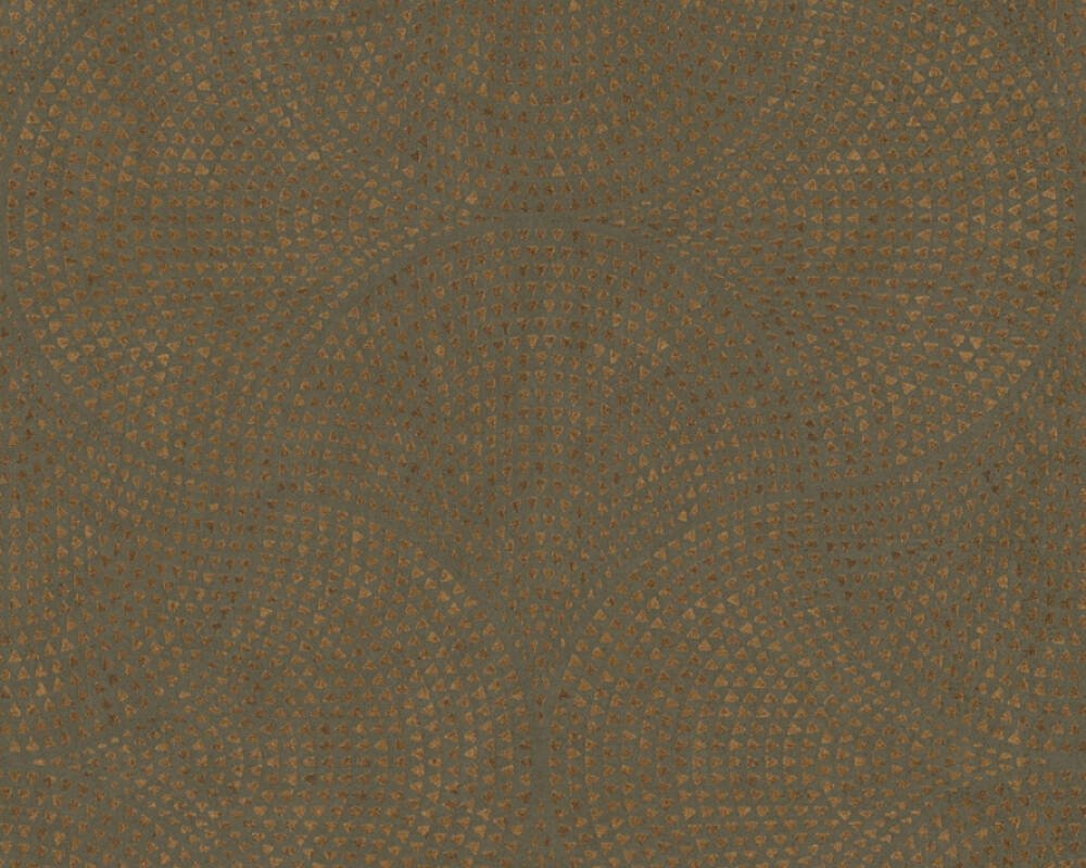 Vliesová tapeta mozaika s měděným vzorem, hnědá, metalická 380273 / Tapety na zeď 38027-3 Cuba (0,53 x 10,05 m) A.S.Création