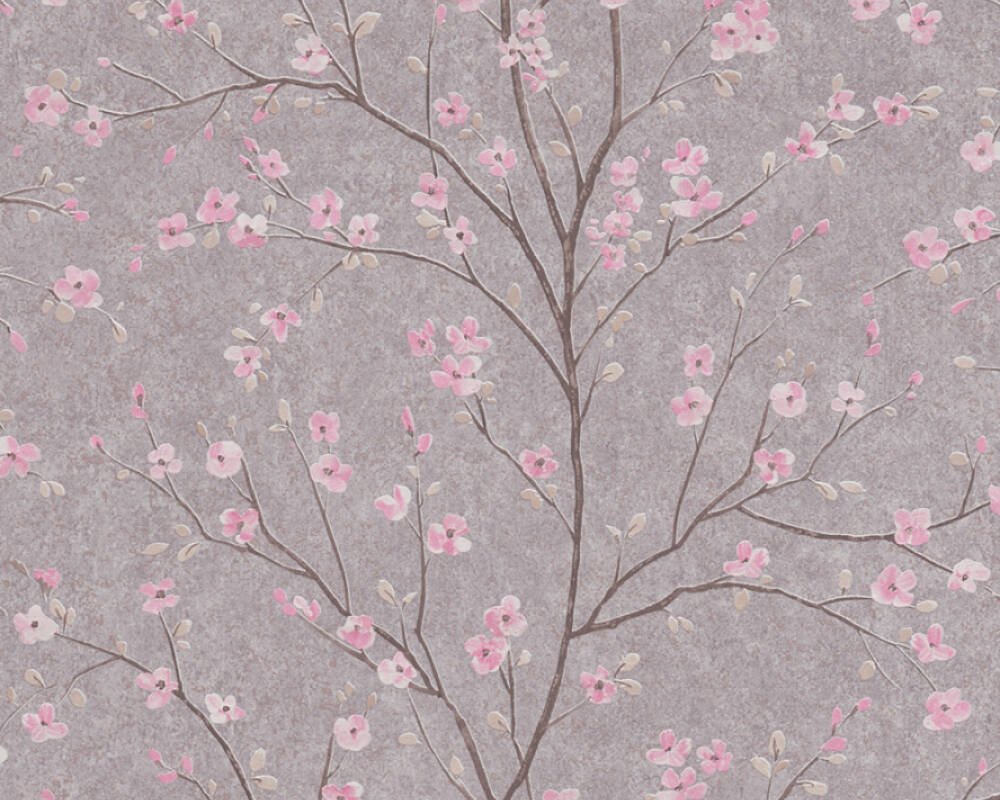 Vliesová tapeta květy, třešeň, sakura, asijský vzor, růžová, šedá 379122 / Tapety na zeď 37912-2 Metropolitan Stories 2 (0,53 x 10,05 m) A.S.Création