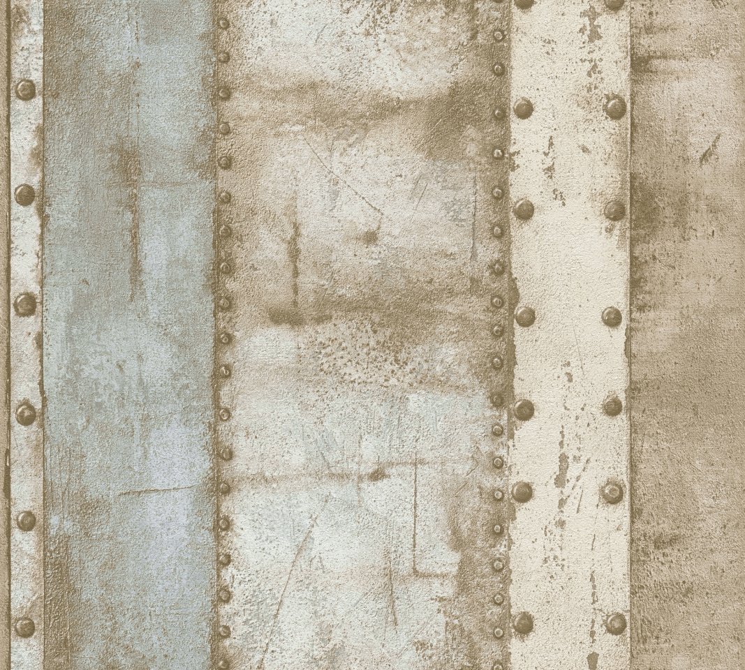 Vliesová tapeta moderní, krémová, zelená, hnědá 377431 / Tapety na zeď 37743-1 Industrial (0,53 x 10,05 m) A.S.Création