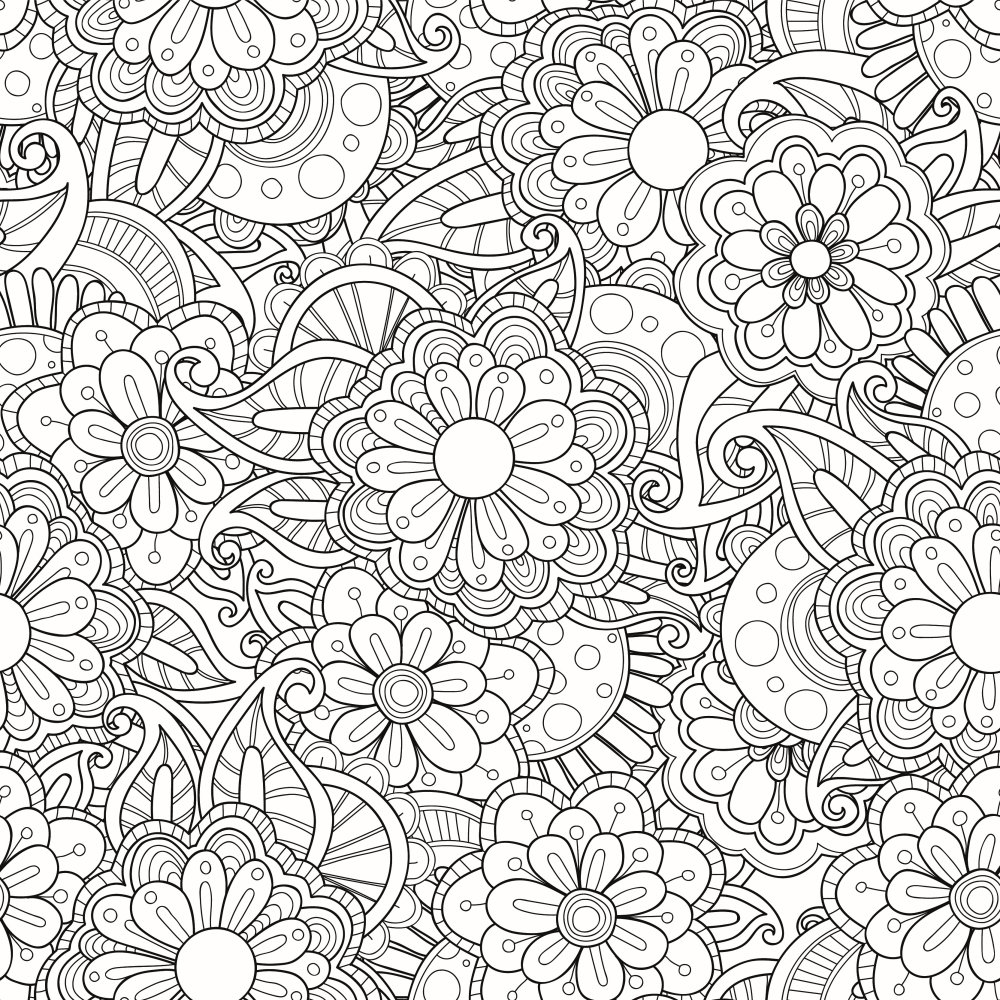 Tabulové omalovánky květiny - samolepicí fólie 67,5 cm x 1,5 m / nalepovací tabule, samolepící fólie a tapety Flowers 14155 Gekkofix