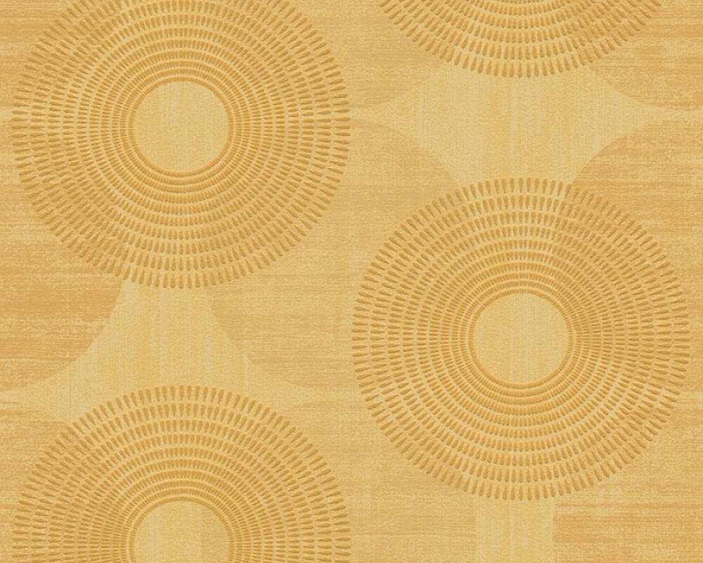Vliesová grafická tapeta žlutá, kruhy 378324 / Tapety na zeď 37832-4 Attractive (0,53 x 10,05 m) A.S.Création