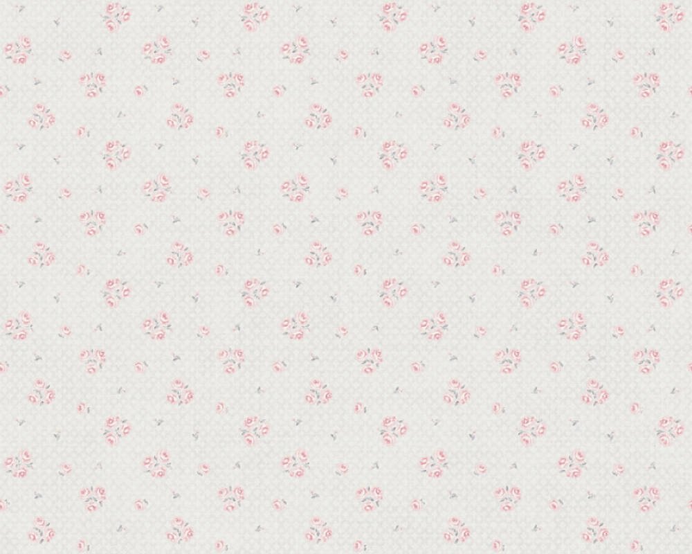 Vliesová tapeta s jemným květinovým vzorem - krémová, šedá, růžová, 390673 / Tapety na zeď 39067-3 Maison Charme (0,53 x 10,05 m) A.S.Création