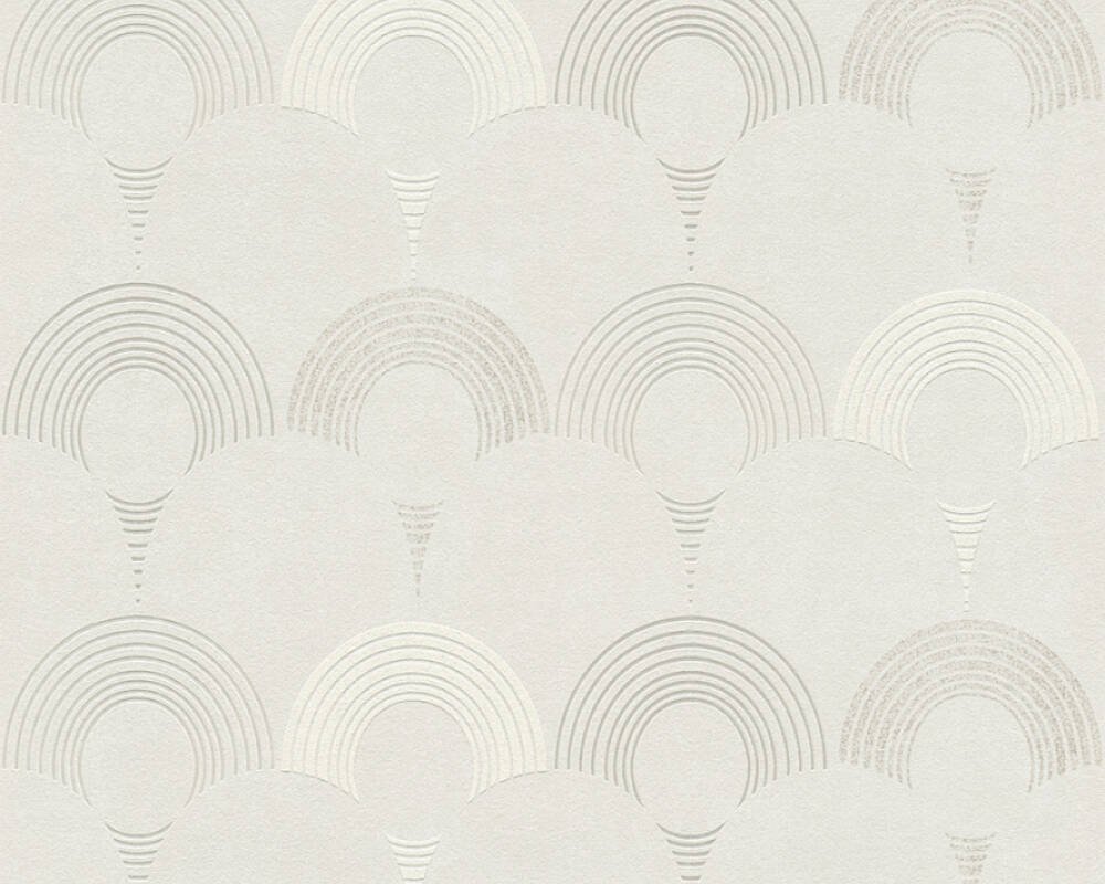 Vliesová retro tapeta grafická - béžová, krémová, šedá, taupe, bílá 374801 / Tapety na zeď 37480-1 Pop Style (0,53 x 10,05 m) A.S.Création