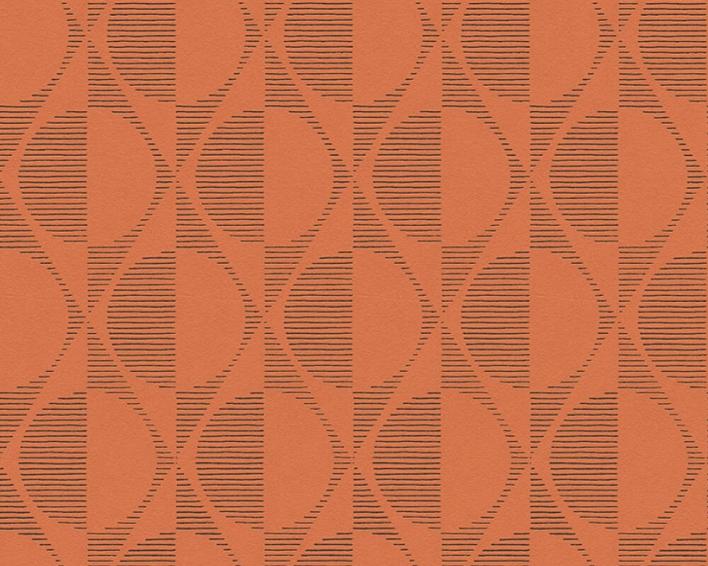 Vliesová retro tapeta grafická - oranžová, černá 374784 / Tapety na zeď 37478-4 Pop Style (0,53 x 10,05 m) A.S.Création