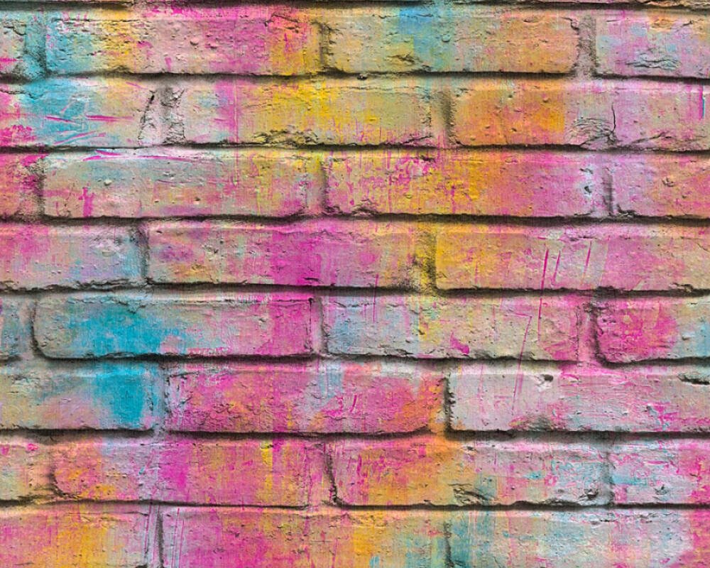Dětská vliesová tapeta 36100-1 barevná cihlová zeď / Vliesové tapety pro děti 361001 Boys and Girls 6 (0,53 x 10,05 m) A.S.Création