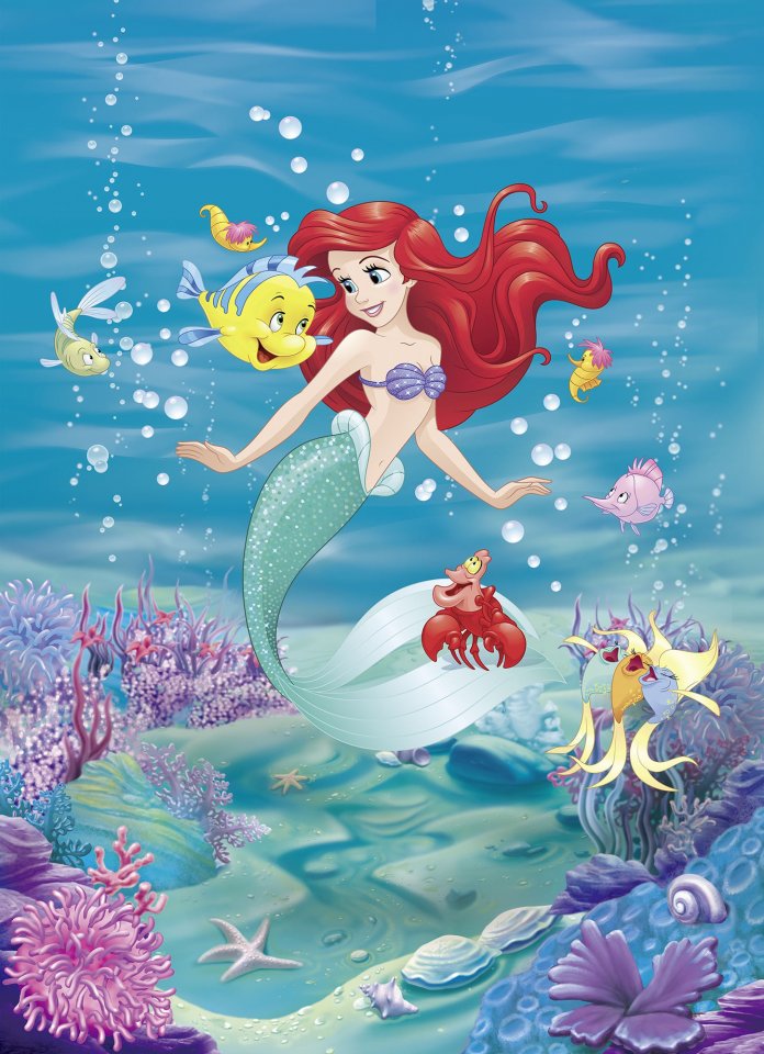 Dětská fototapeta Ariel Singing 4-4020 zpívající Ariel Disney / Obrazové tapety a fototapety na zeď Komar (184 x 254 cm)