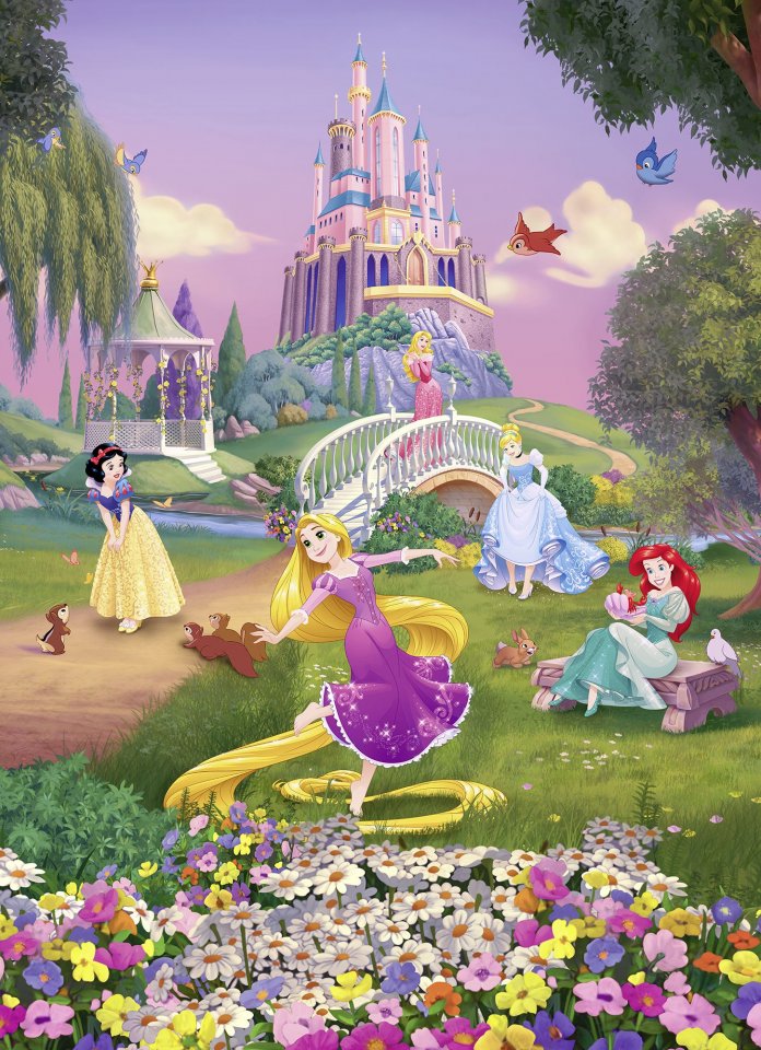 Dětská fototapeta Princezny, západ slunce v parku 4-4026 Princess Sunset Disney / Obrazové tapety a fototapety na zeď Komar (184 x 254 cm)