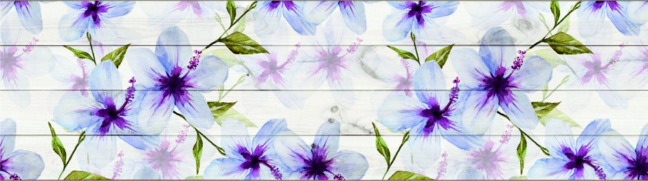 Samolepicí bordura Fialové květy na bílém podkladu WB8235 (14 cm x 5 m) / WB 8235 Květiny dekorativní samolepicí bordury AG Design