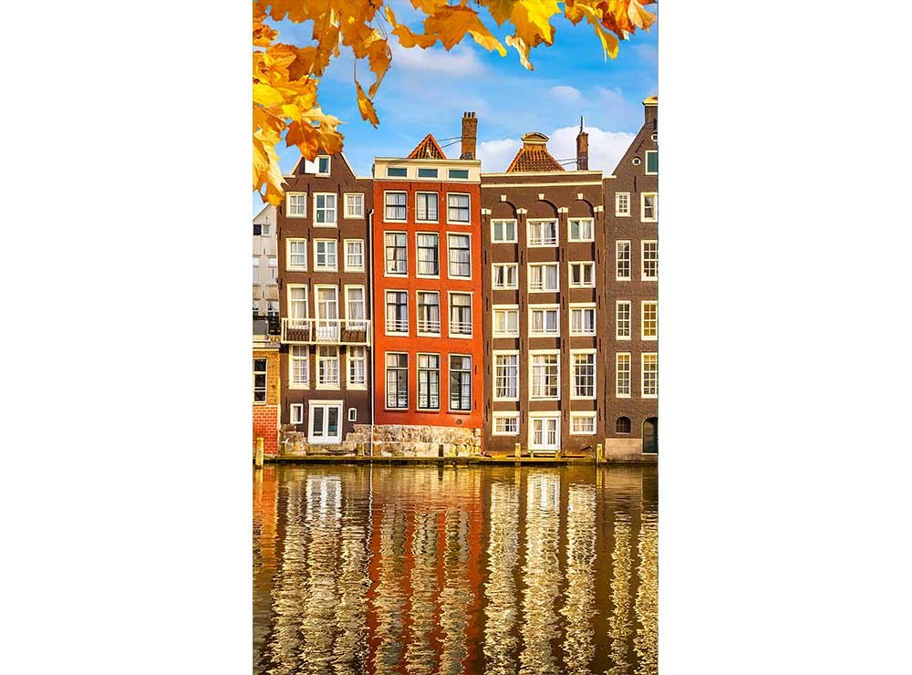 Vliesová fototapeta Domy v Amsterdamu 150 x 250 cm + lepidlo zdarma / MS-2-0024 vliesové fototapety na zeď DIMEX
