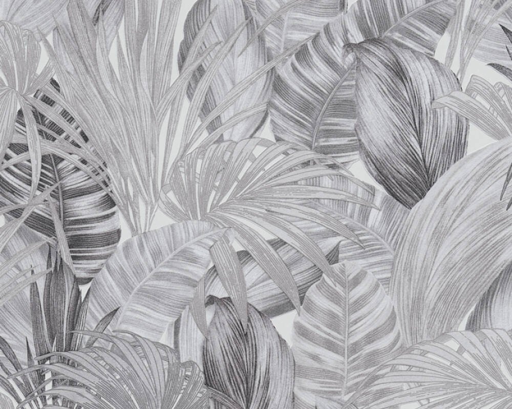 Vliesová tapeta 368203 černé, šedé palmové a fikusové listy / Tapety na zeď 36820-3 Greenery (0,53 x 10,05 m) A.S.Création