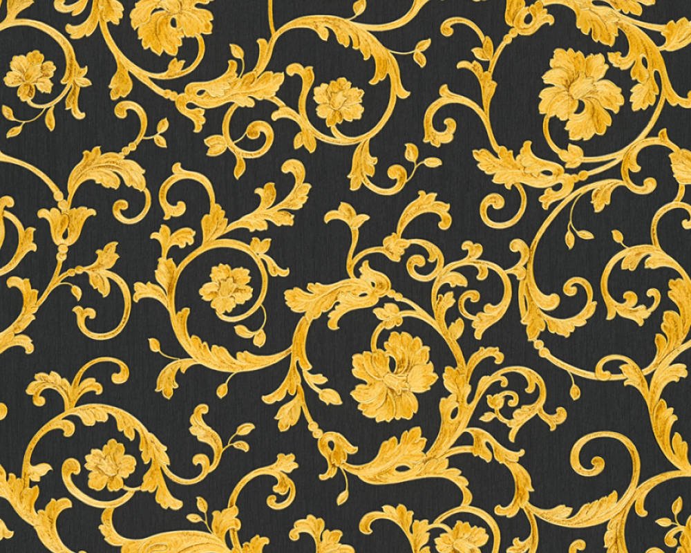Luxusní zámecká vliesová tapeta 34326-2 zlatá černá / Tapety na zeď 343262 Versace 3 (0,70 x 10,05 m) A.S.Création