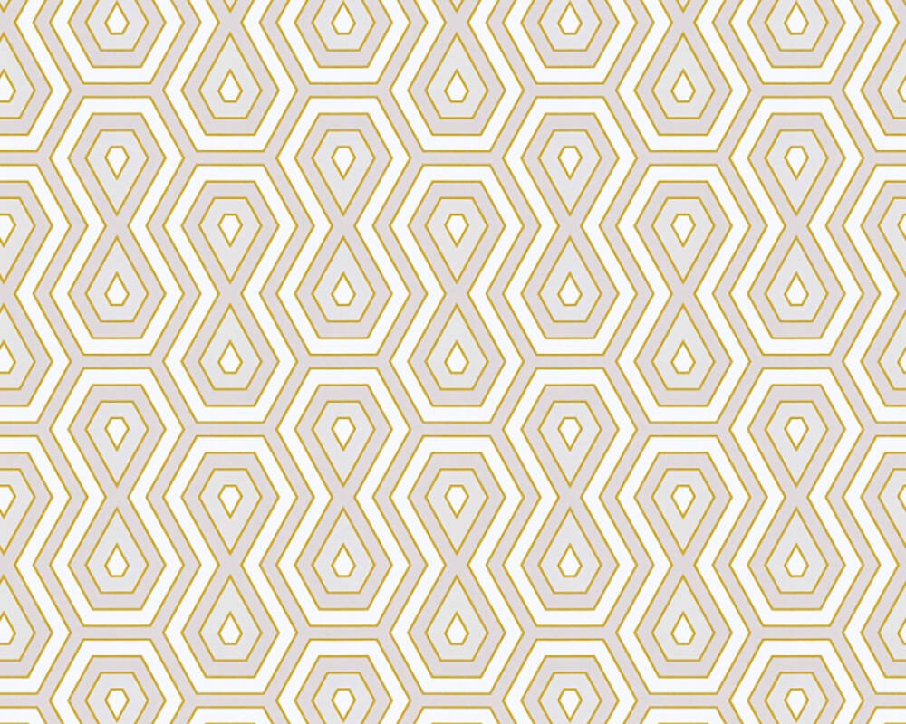 Vliesová tapeta krémová, béžová, bílá, geometrická 377071 / Tapety na zeď 37707-1 Jungle Chic (0,53 x 10,05 m) A.S.Création