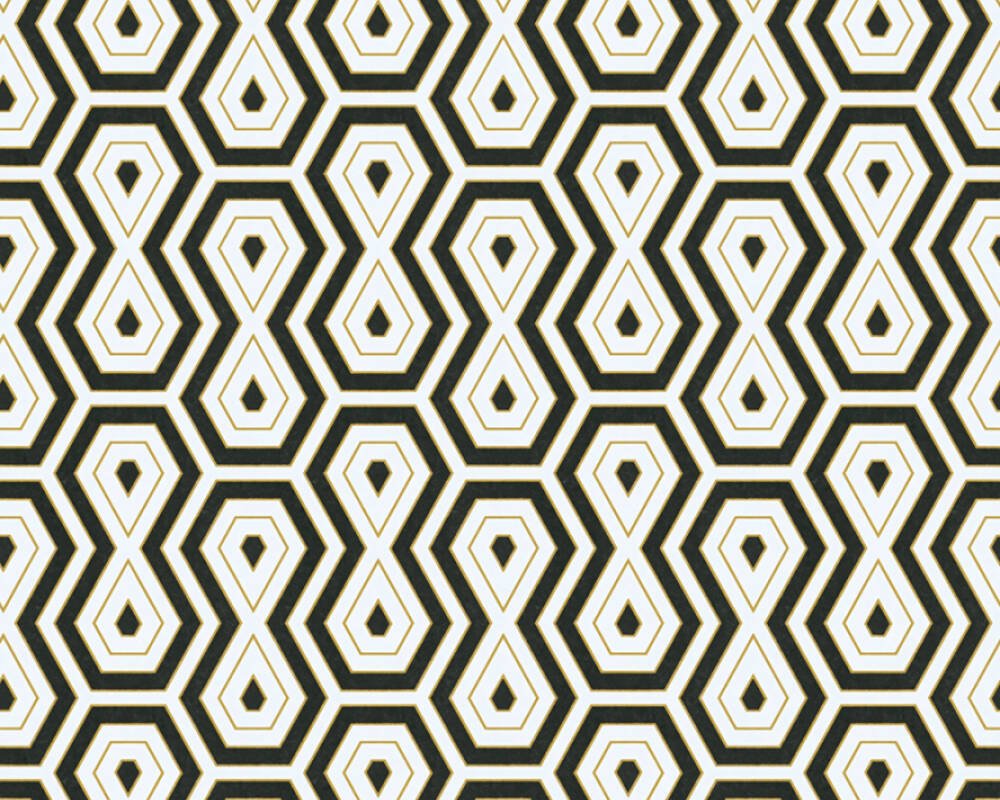 Vliesová tapeta béžová, černá, bílá, geometrická 377075 / Tapety na zeď 37707-5 Jungle Chic (0,53 x 10,05 m) A.S.Création