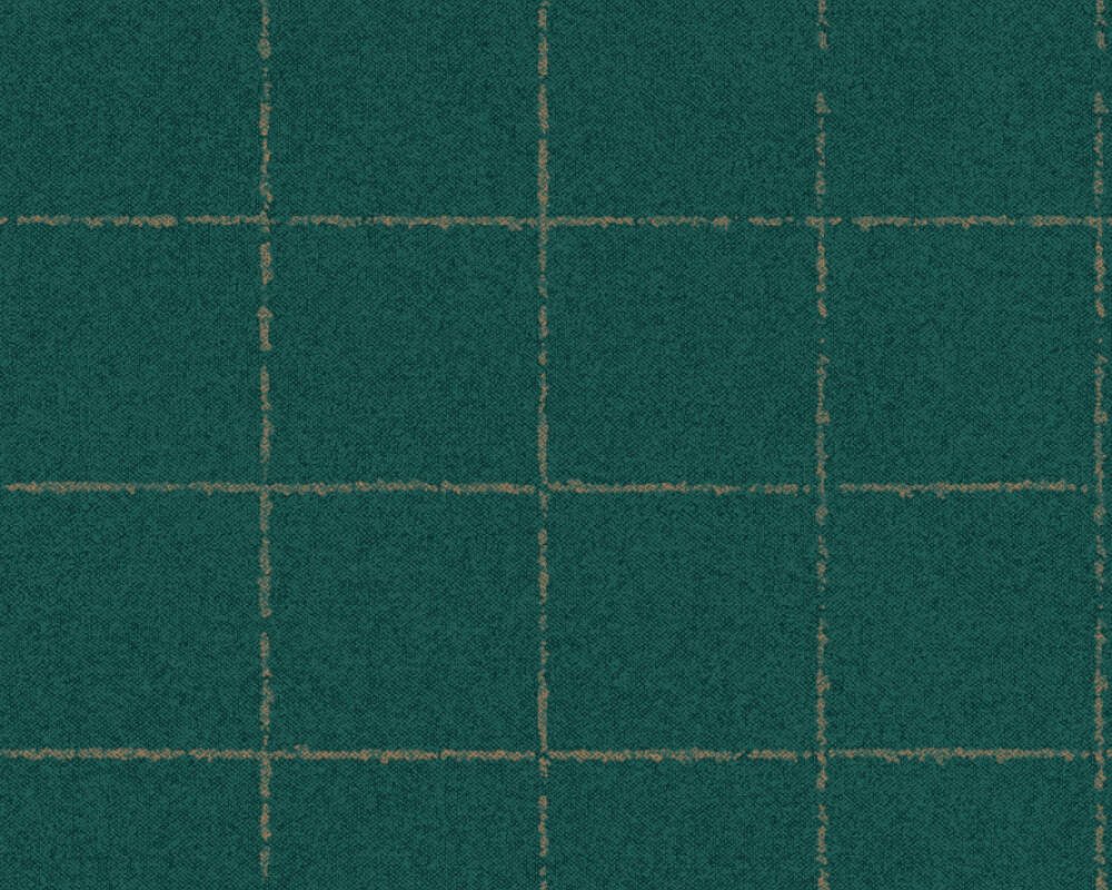 Vliesová tapeta zelená, zlatá, čtverce, kachličky 375511 / Tapety na zeď 37551-1 New Elegance (0,53 x 10,05 m) A.S.Création