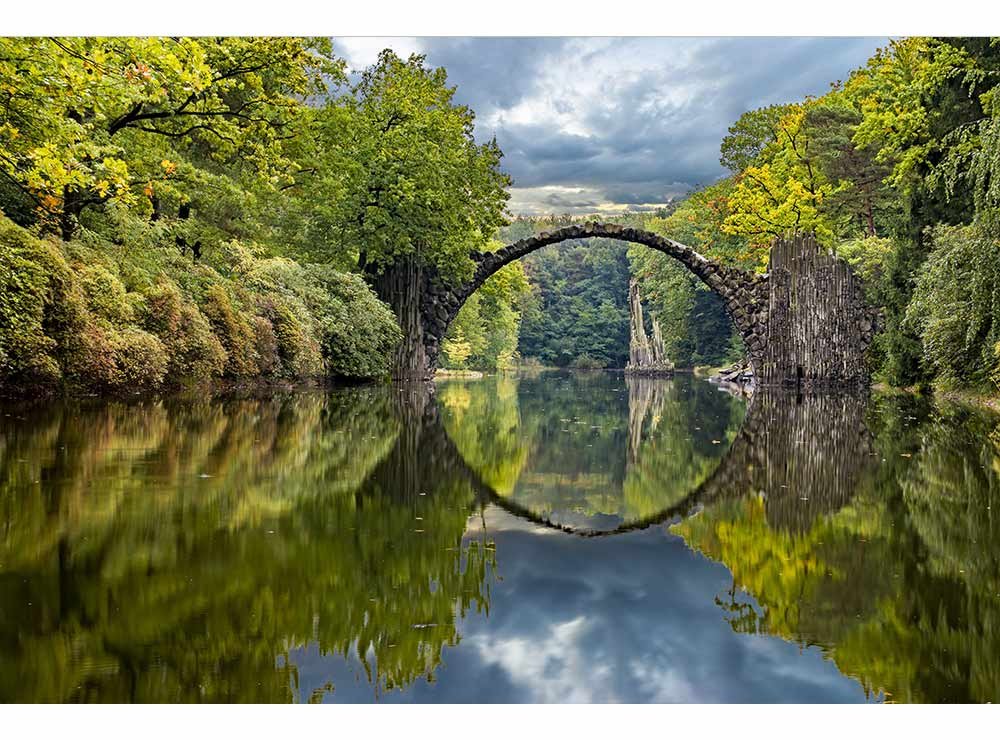 Vliesová fototapeta Krajina s obloukovým mostem 375 x 250 cm + lepidlo zdarma / MS-5-0060 vliesové fototapety na zeď DIMEX