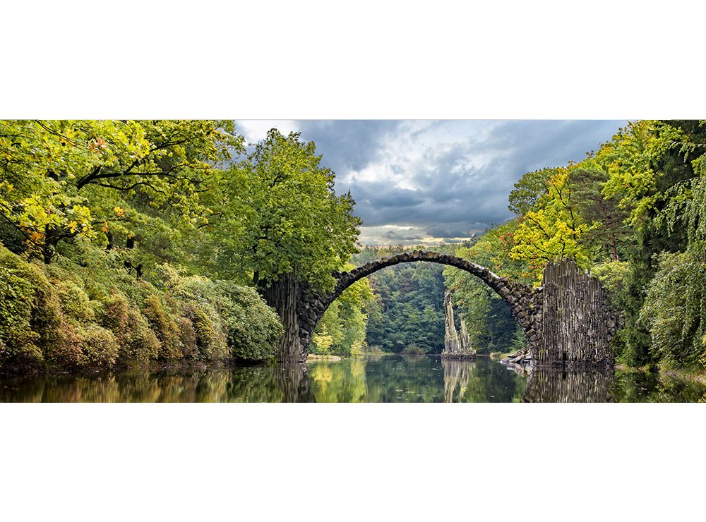 Vliesová fototapeta Krajina s obloukovým mostem 375 x 150 cm panoramatická + lepidlo zdarma / MP-2-0060 vliesové fototapety na zeď DIMEX