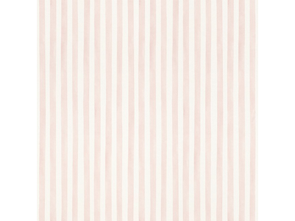 Dětská vliesová tapeta růžové a bílé pruhy 252750 / Tapety na zeď Kids world (0,53 x 10,05 m) Rasch