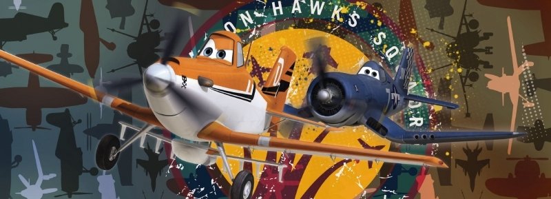 Dětská fototapeta 1 dílná Disney Letadla 1-464 / Dětské fototapety Komar Planes Squadron (202 x 73 cm)