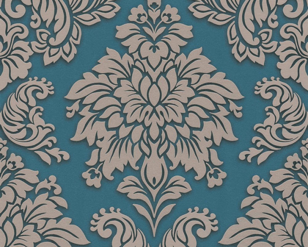 Vliesová tapeta barokní tyrkysová modrá 36898-5 / 3D vliesové tapety na zeď 368985 Metropolitan Stories (0,53 x 10,05 m) A.S.Création