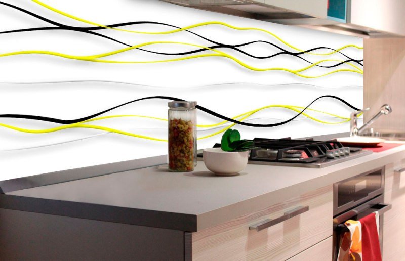 Fototapeta do kuchyně Žluté vlny, 180 x 60 cm / KI-180-100 / samolepicí fototapety na kuchyňskou linku DIMEX