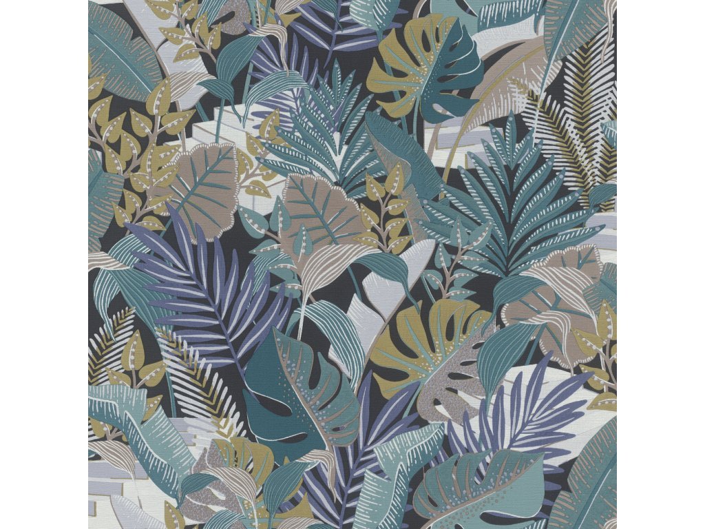 Vliesová tapeta 687828 barevná botanická zahrada / Tapety na zeď Tropical House (0,53 x 10,05 m) Rasch