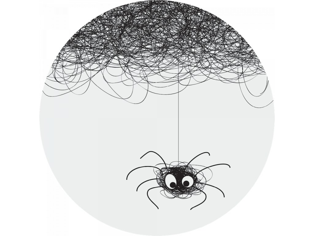 Samolepicí fototapeta Roztomilý pavouk 70x70 cm CR3225 Cute Spider / kruhové samolepicí vliesové dekorace La Form (ø 70 cm) AG Design