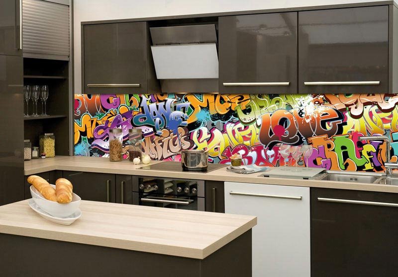 Samolepicí fototapeta do kuchyně Graffiti KI260-020 / Fototapety mezi kuchyňskou linku Dimex (260 x 60 cm)