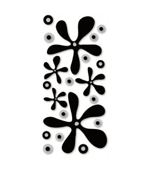Samolepicí 3D pěnová dekorace Crearreda Squeeze Flowers 59505 (15 x 31 cm)
