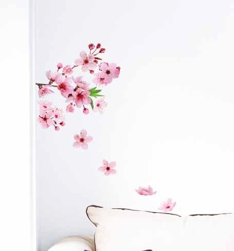 Samolepící dekorace na zeď Cherry Blossom 54327 / Samolepka na zeď Crearreda (31 x 31 cm)